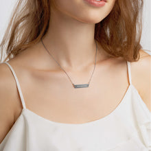 Load image into Gallery viewer, Engraved Silver Bar Chain Necklace