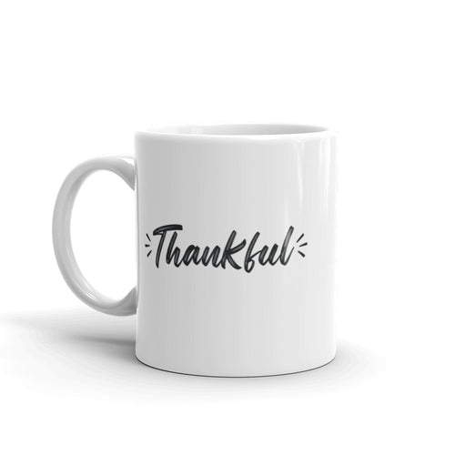 Thankful White glossy mug