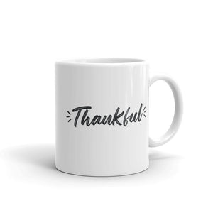 Thankful White glossy mug
